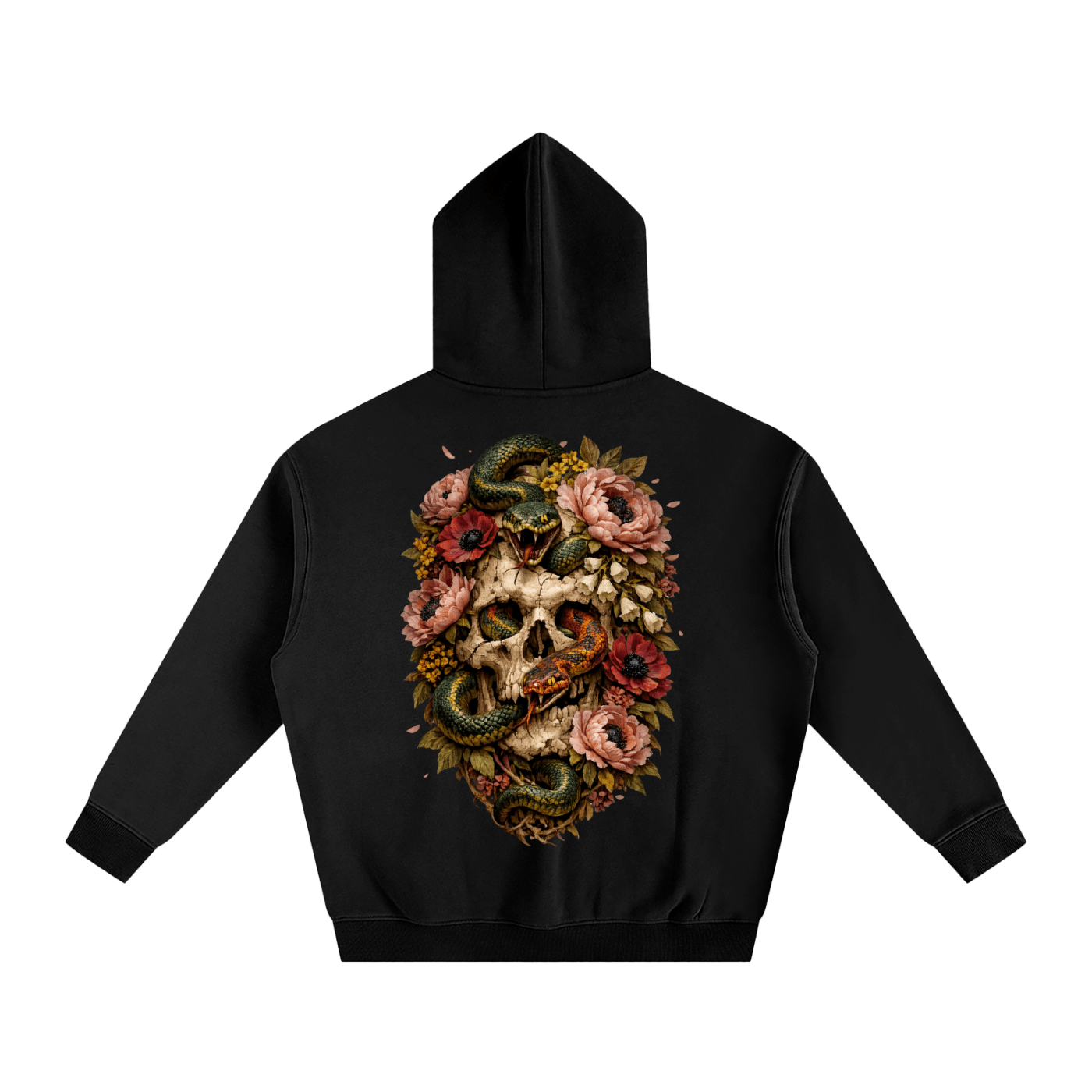 Skull Oversized Fleeced Hoodie - UpstateClothingCo